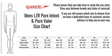 speedo pure valor size chart.